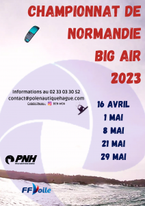 Affiche du championnat de Normandie de kitesurf big air 2023