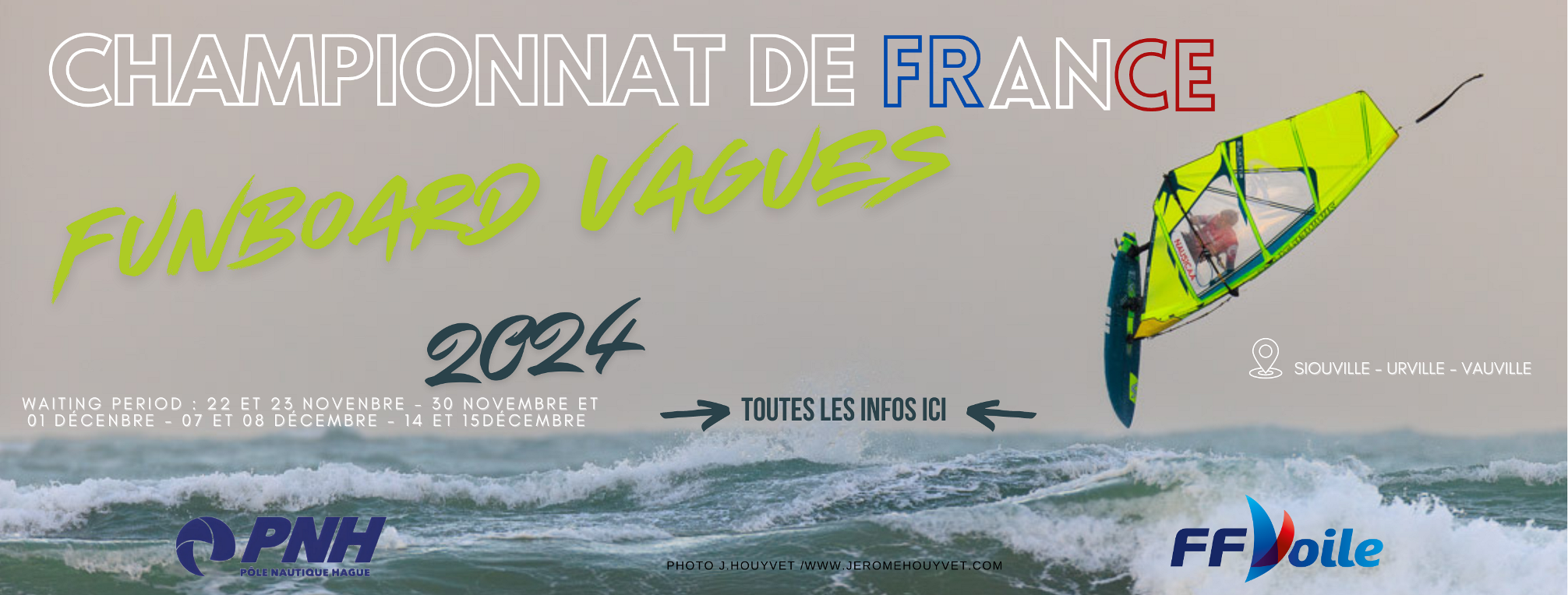 Affiche du championnat de France funboards vagues 2024